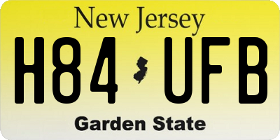 NJ license plate H84UFB