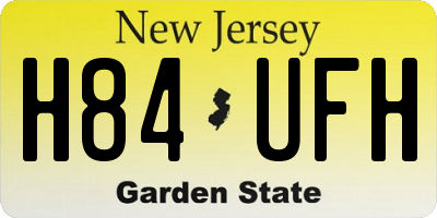 NJ license plate H84UFH