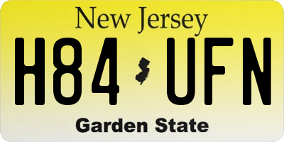 NJ license plate H84UFN