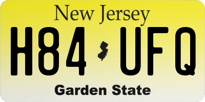 NJ license plate H84UFQ