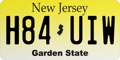 NJ license plate H84UIW
