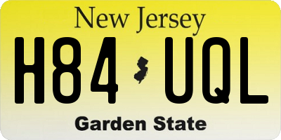 NJ license plate H84UQL