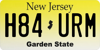 NJ license plate H84URM