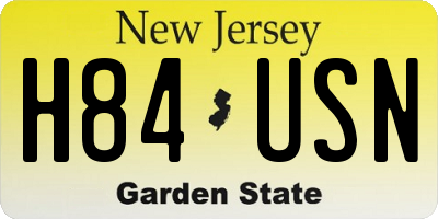 NJ license plate H84USN