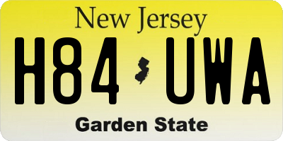 NJ license plate H84UWA