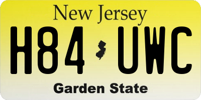 NJ license plate H84UWC