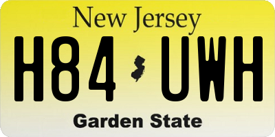 NJ license plate H84UWH