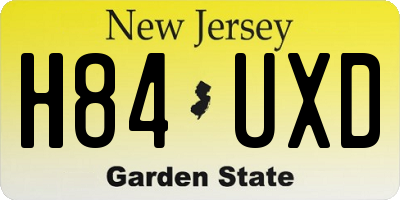 NJ license plate H84UXD