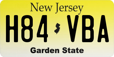NJ license plate H84VBA
