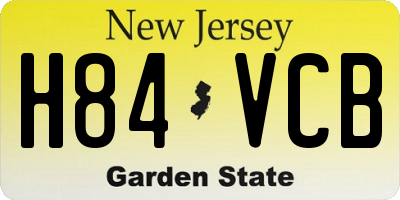 NJ license plate H84VCB