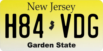 NJ license plate H84VDG