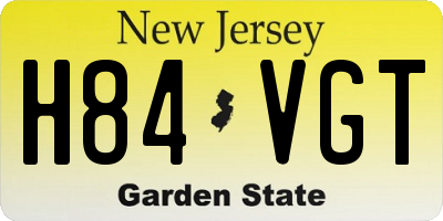 NJ license plate H84VGT