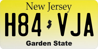 NJ license plate H84VJA