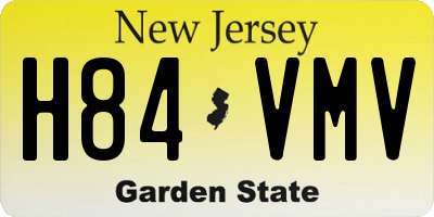 NJ license plate H84VMV