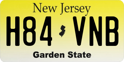 NJ license plate H84VNB