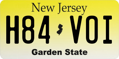 NJ license plate H84VOI