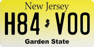 NJ license plate H84VOO