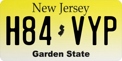 NJ license plate H84VYP