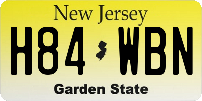 NJ license plate H84WBN