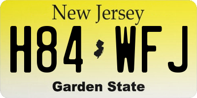 NJ license plate H84WFJ