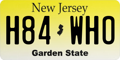 NJ license plate H84WHO