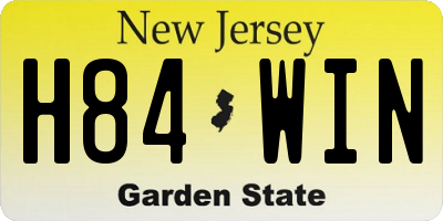 NJ license plate H84WIN