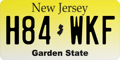NJ license plate H84WKF