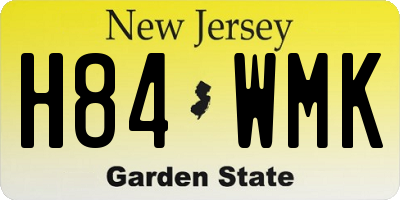 NJ license plate H84WMK