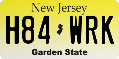 NJ license plate H84WRK