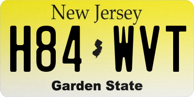 NJ license plate H84WVT