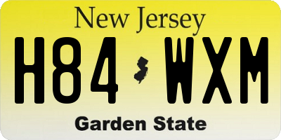 NJ license plate H84WXM