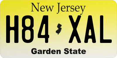 NJ license plate H84XAL