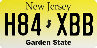 NJ license plate H84XBB