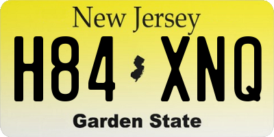 NJ license plate H84XNQ
