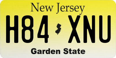 NJ license plate H84XNU