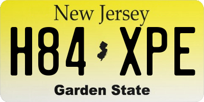 NJ license plate H84XPE