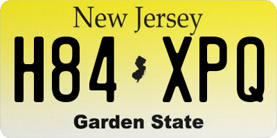 NJ license plate H84XPQ