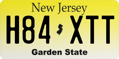 NJ license plate H84XTT