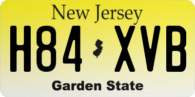 NJ license plate H84XVB