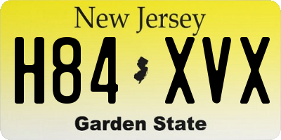 NJ license plate H84XVX