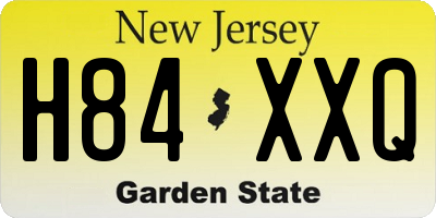 NJ license plate H84XXQ