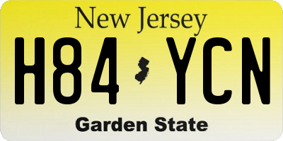 NJ license plate H84YCN
