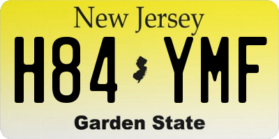 NJ license plate H84YMF
