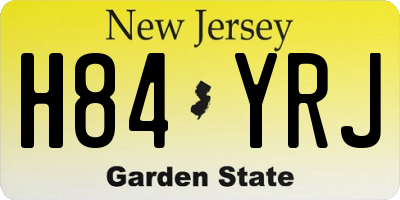 NJ license plate H84YRJ