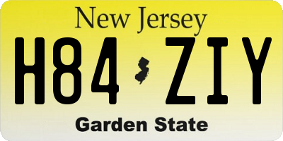 NJ license plate H84ZIY