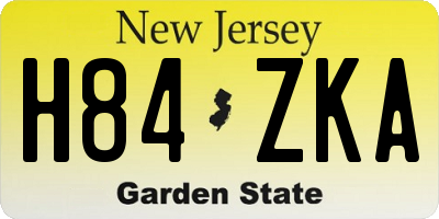 NJ license plate H84ZKA