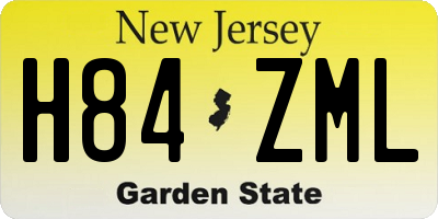 NJ license plate H84ZML