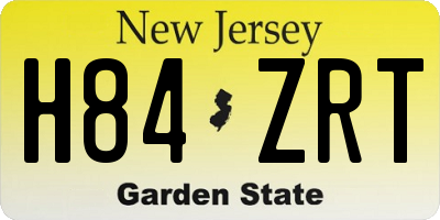 NJ license plate H84ZRT