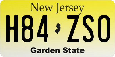 NJ license plate H84ZSO