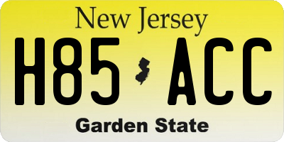 NJ license plate H85ACC